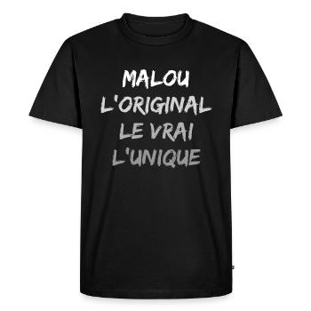 Malou - T-shirt Premium bio Homme - noir - Devant - Nico (187cm)