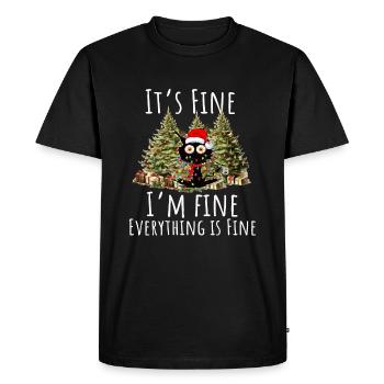 Es ist in Ordnung, mir geht es gut, alles ist in O - Männer Premium Bio T-Shirt - Schwarz - Vorne - Nico (187cm)