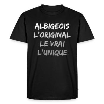 L'original le vrai l'unique Albigeois - T-shirt Premium bio Homme - noir - Devant - Nico (187cm)