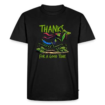Vielen Dank für eine schöne Zeit, Gottesanbeterin, - Männer Premium Bio T-Shirt - Schwarz - Vorne - Nico (187cm)