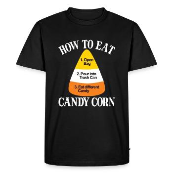 Comment manger du maïs sucré pour Halloween. Je déteste aussi - T-shirt Premium bio Homme - noir - Devant - Nico (187cm)