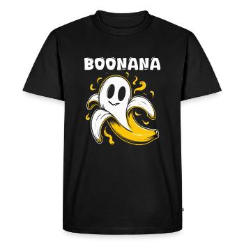 Boonana Drôle Halloween Banane Fantôme BoonanaBoo - T-shirt Premium bio Homme - noir - Devant - Nico (187cm)