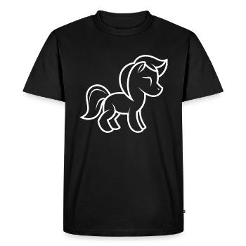Poney - T-shirt Premium bio Homme - noir - Devant - Nico (187cm)