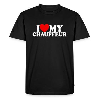 I love my chauffeur. Red Heart Driver, my - Men's Premium Organic T-Shirt - black - Front - Nico (187cm)