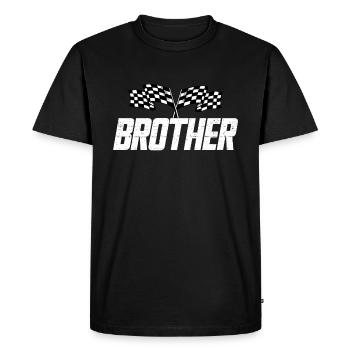 Ajustement Famille Racing Anniversaire, Pit Crew Bru - T-shirt Premium bio Homme - noir - Devant - Nico (187cm)