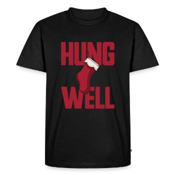 Hung Well Bas de Noël Raunchy Homme - T-shirt Premium bio Homme - noir - Devant - Nico (187cm)