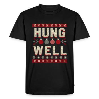 Hung Well Bas de Noël Raunchy Homme - T-shirt Premium bio Homme - noir - Devant - Nico (187cm)