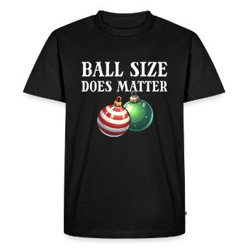 Ball size matters. Funny raunchy - Men's Premium Organic T-Shirt - black - Front - Nico (187cm)