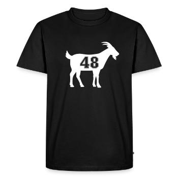 Goat 48 G.O.A.T. Number Forty-Eight Goat Shirt - Men's Premium Organic T-Shirt - black - Front - Nico (187cm)