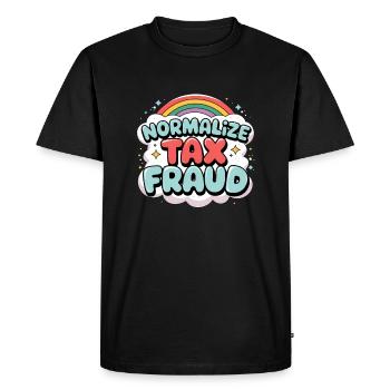 Normalize tax fraud. Rainbow Funny - Men's Premium Organic T-Shirt - black - Front - Nico (187cm)