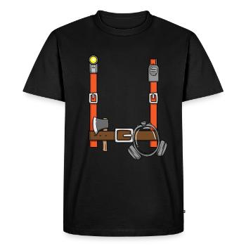 Costume de pompier, pompier drôle d’Halloween - T-shirt Premium bio Homme - noir - Devant - Nico (187cm)