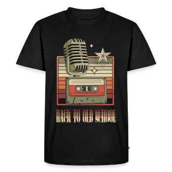 Back to Old School - Men's Premium Organic T-Shirt - black - Front - Nico (187cm)
