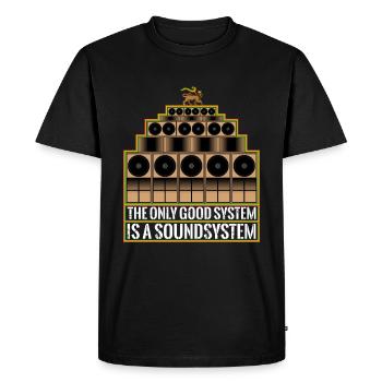 Good Lion sound system - Men's Premium Organic T-Shirt - black - Front - Nico (187cm)