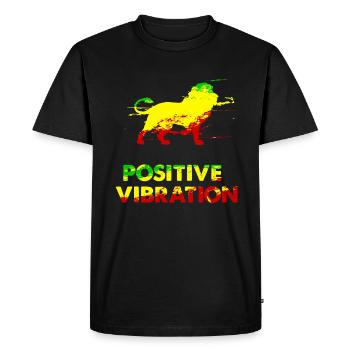 Lion Positive vibration Rasta raggae - T-shirt Premium bio Homme - noir - Devant - Nico (187cm)