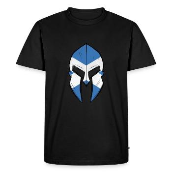 Drapeau écossais dans le casque du guerrier spartiate - T-shirt Premium bio Homme - noir - Devant - Nico (187cm)