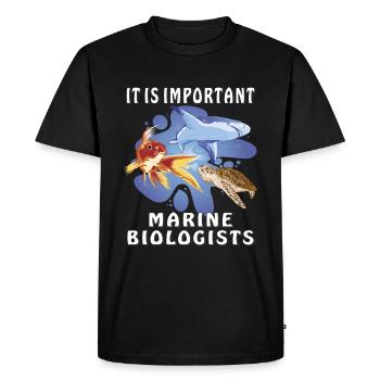 IL EST IMPORTANT QUE LES BIOLOGISTES MARINS - T-shirt Premium bio Homme - noir - Devant - Nico (187cm)