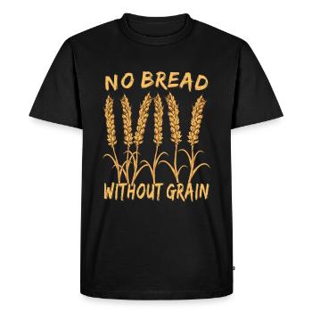 PAS DE PAIN SANS GRAIN - T-shirt Premium bio Homme - noir - Devant - Nico (187cm)
