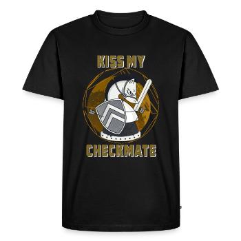 EMBRASSE MON CHECKMATE - T-shirt Premium bio Homme - noir - Devant - Nico (187cm)