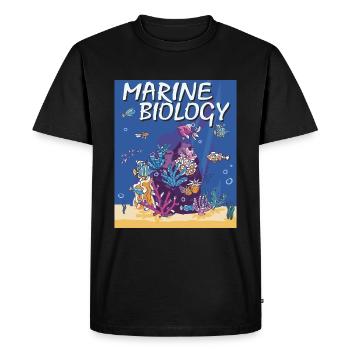 BIOLOGIE MARINE - T-shirt Premium bio Homme - noir - Devant - Nico (187cm)