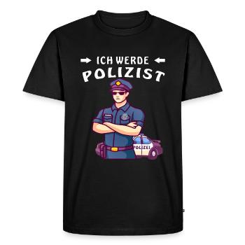 I BECOME A POLICEMAN - Men's Premium Organic T-Shirt - black - Front - Nico (187cm)