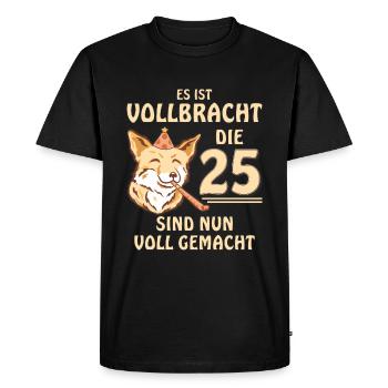 25 GEBURTSTAG - Männer Premium Bio T-Shirt - Schwarz - Vorne - Nico (187cm)