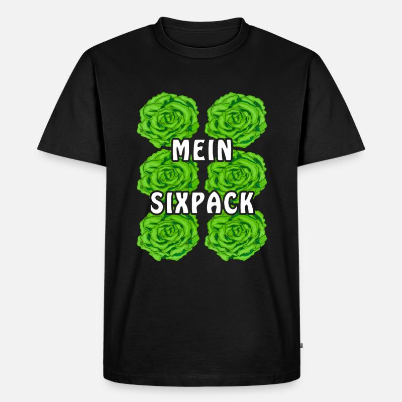 SALAT MEIN SIXPACK - Männer Premium Bio T-Shirt - Schwarz