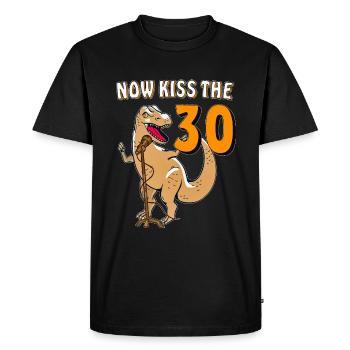 NOW KISS THE 30 - Men's Premium Organic T-Shirt - black - Front - Nico (187cm)