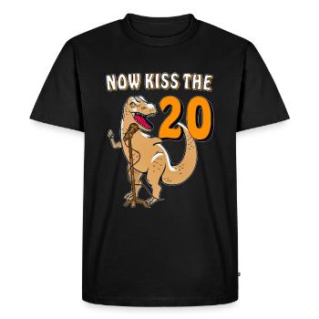NOW KISS THE 20 - Men's Premium Organic T-Shirt - black - Front - Nico (187cm)
