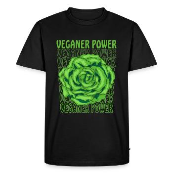 SALAD VEGAN POWER - Men's Premium Organic T-Shirt - black - Front - Nico (187cm)