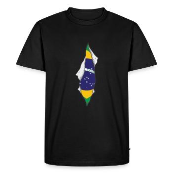 drapeau brésilien fier brésil - T-shirt Premium bio Homme - noir - Devant - Nico (187cm)