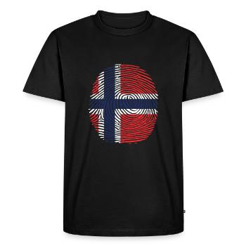 norway flag fingerprint - Men's Premium Organic T-Shirt - black - Front - Nico (187cm)