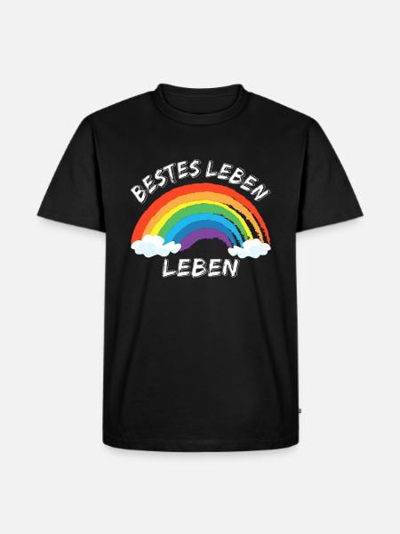BESTES LEBEN - Männer Premium Bio T-Shirt - Schwarz