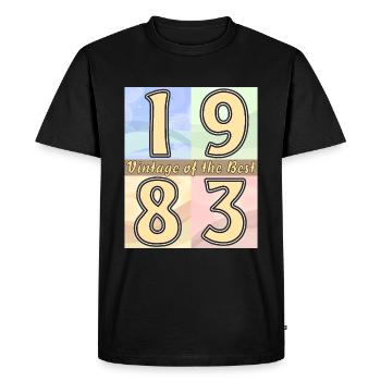 BIRTHDAY YEAR 1983 - Men's Premium Organic T-Shirt - black - Front - Nico (187cm)