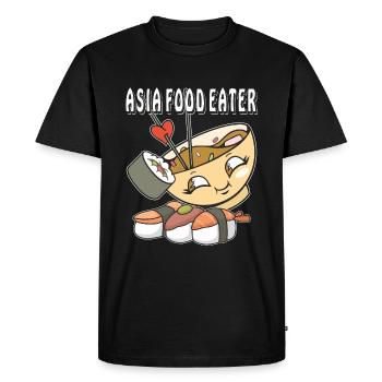 MANGEUR DE NOURRITURE EN ASIE - T-shirt Premium bio Homme - noir - Devant - Nico (187cm)