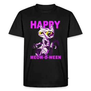 CHAT HAPPY MEOW-O-WEEN - T-shirt Premium bio Homme - noir - Devant - Nico (187cm)