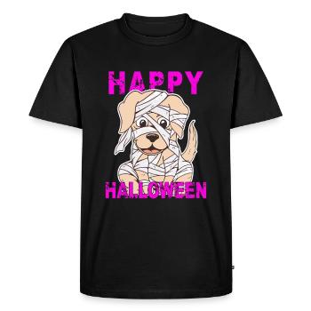 CHIEN JOYEUX HALLOWEEN - T-shirt Premium bio Homme - noir - Devant - Nico (187cm)
