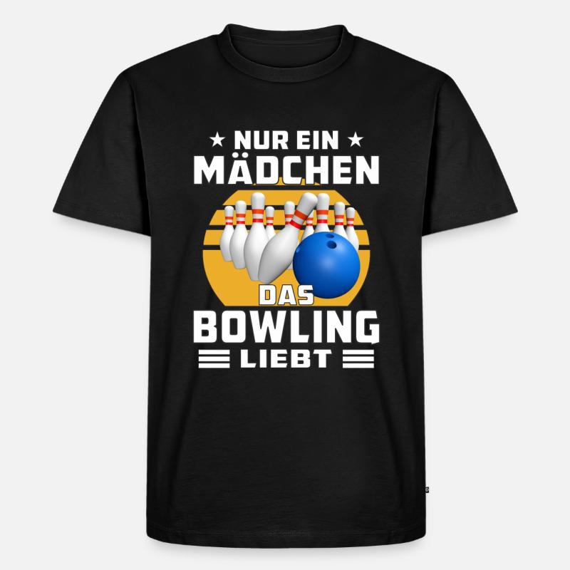 MÄDCHEN DAS BOWLING LIEBT - Männer Premium Bio T-Shirt - Schwarz