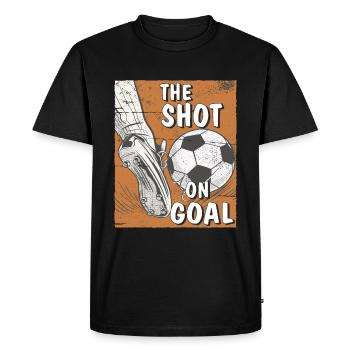 FOOTBALL LE TIR AU BUT - T-shirt Premium bio Homme - noir - Devant - Nico (187cm)