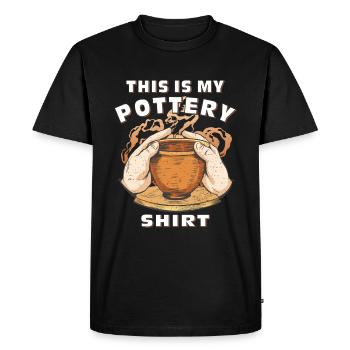 C’EST MA CHEMISE DE POTERIE - T-shirt Premium bio Homme - noir - Devant - Nico (187cm)
