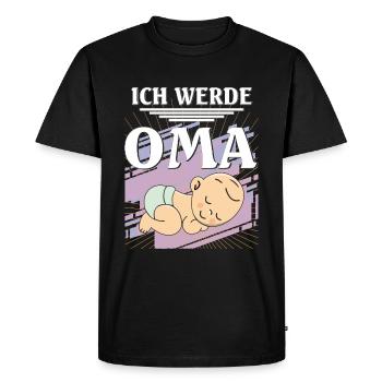 ICH WERDE OMA - Männer Premium Bio T-Shirt - Schwarz - Vorne - Nico (187cm)