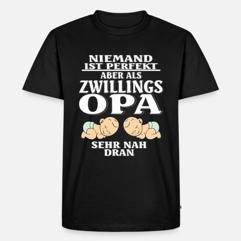 ZWILLINGS OPA - Männer Premium Bio T-Shirt - Schwarz
