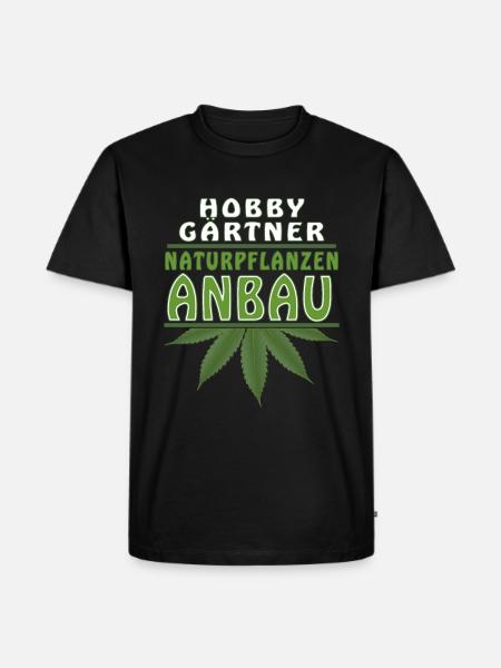 HANF HOBBY GÄRTNER - Männer Premium Bio T-Shirt - Schwarz