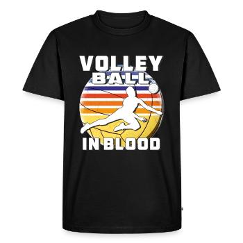 LE VOLLEYBALL DANS LE SANG - T-shirt Premium bio Homme - noir - Devant - Nico (187cm)