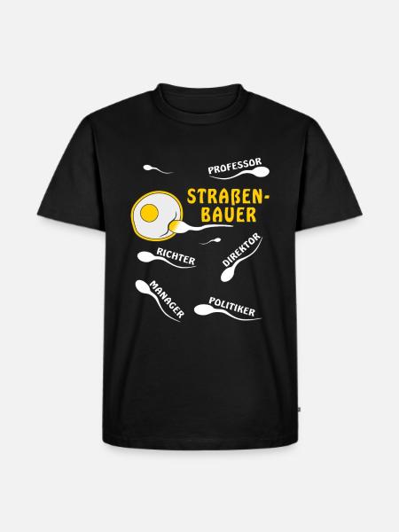 STRAßENBAUER - Männer Premium Bio T-Shirt - Schwarz