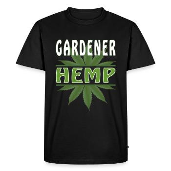 GARDENER HEMP - Men's Premium Organic T-Shirt - black - Front - Nico (187cm)