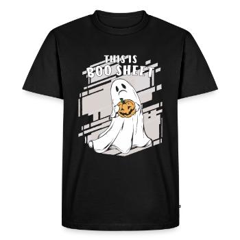 HALLOWEEN C’EST BOO SHEET - T-shirt Premium bio Homme - noir - Devant - Nico (187cm)