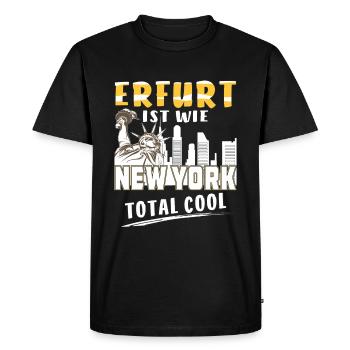 ERFURT EST COMME NEW YORK - T-shirt Premium bio Homme - noir - Devant - Nico (187cm)