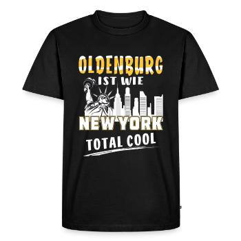 OLDENBURG EST COMME NEW YORK - T-shirt Premium bio Homme - noir - Devant - Nico (187cm)