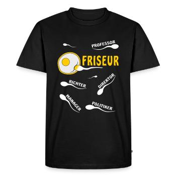 COIFFEUR - T-shirt Premium bio Homme - noir - Devant - Nico (187cm)
