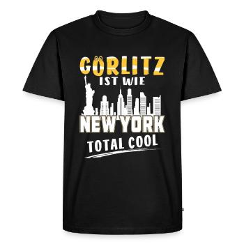 GÖRLITZ EST COMME NEW YORK - T-shirt Premium bio Homme - noir - Devant - Nico (187cm)
